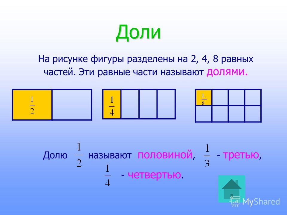 Поделить на равные доли