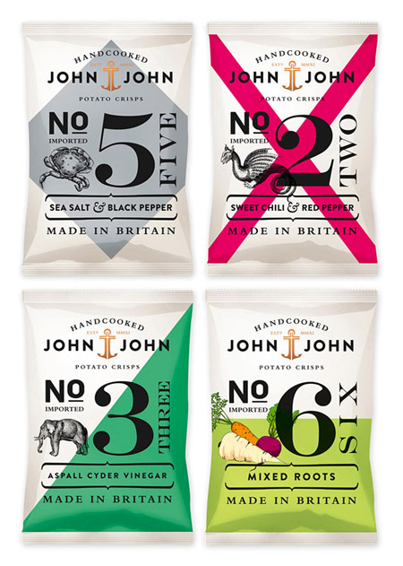 John John Crisps Packaging by Peter Schmidt Group
