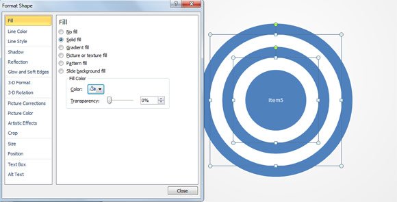 Blue Goals Target Shape for PowerPoint