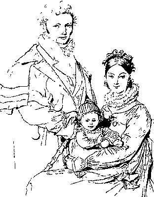 Ж. О. Д. Энгр. «Семья Гийон-Летьер». Карандаш. 1819. Бостонский музей изящных искусств.