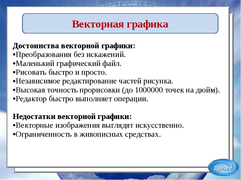 К числу достоинств векторного графического изображения относится выберите