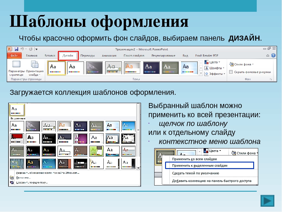 Дизайн тему презентации можно выбрать во вкладке в группе дизайн презентации можно