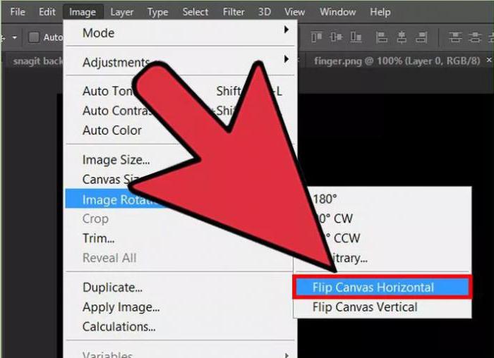 как перевернуть изображение в фотошопе