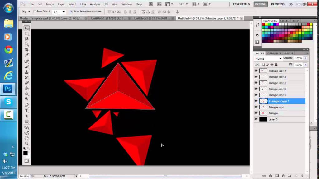 Построение треугольников в "Фотошоп"