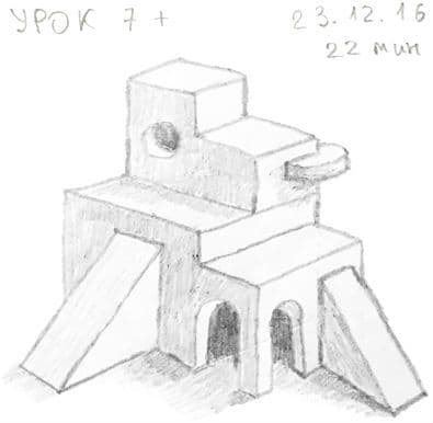 Как научиться рисовать карандашом урок 7_. Сложное здание