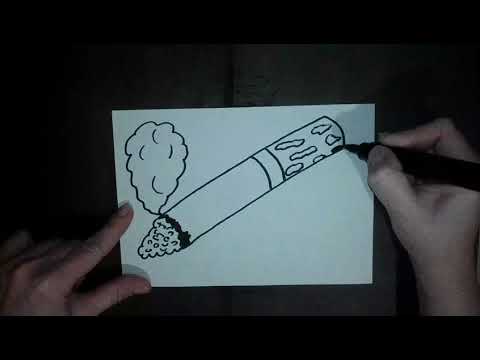 Как нарисовать сигарету  - How to draw a cigarette -  Wie man eine Zigarette zeichnet