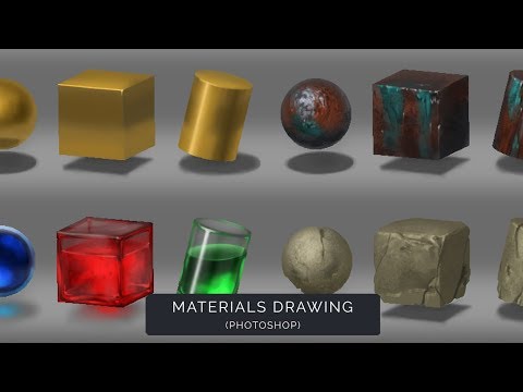 Materials drawing. Photoshop. Speed up video.
