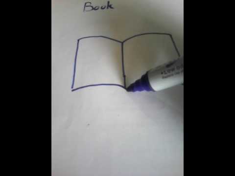 how to draw a and sketch a simple book