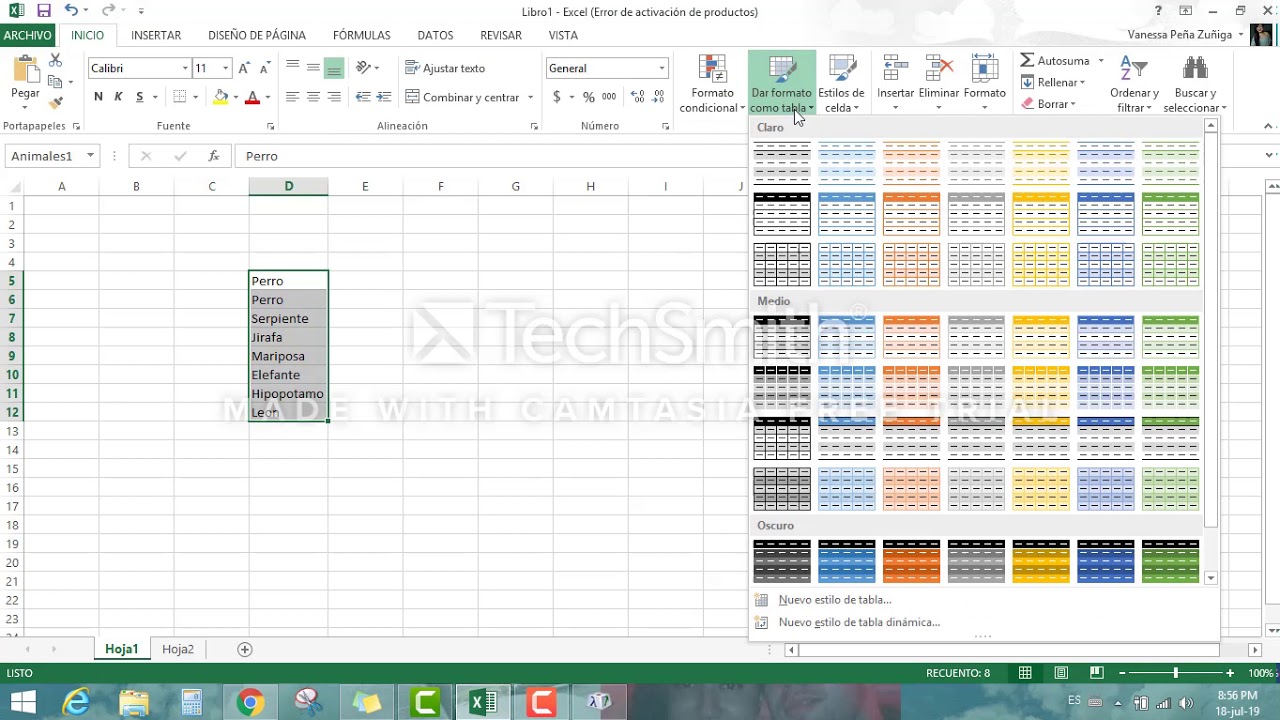 Создание табличных документов в редакторе excel