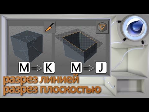 Инструменты: разрез линией/Line Cut и разрез плоскостью/Plane Cut в Cinema 4D