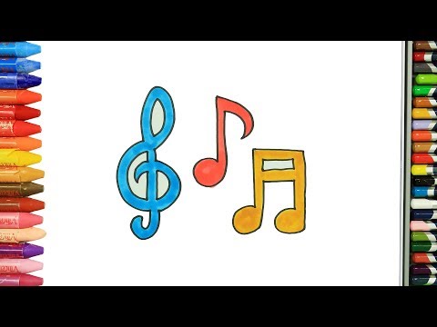 Как нарисовать Музыкальные ноты 