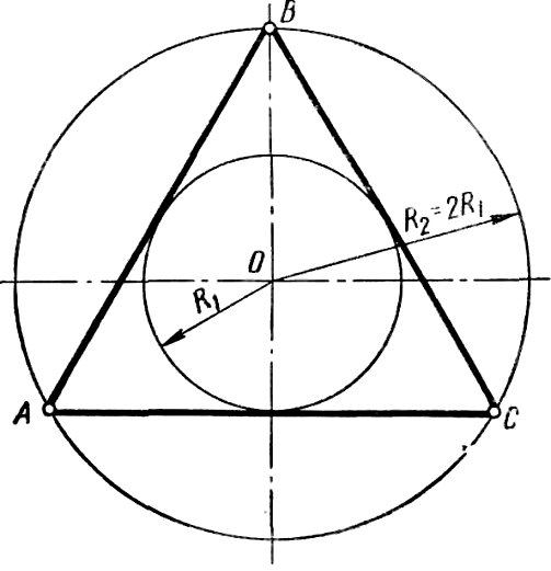 Как нарисовать описанный треугольник