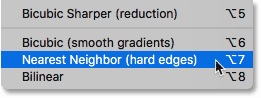 Choosing the Nearest Neighbor interpolation method when upsampling pixel art