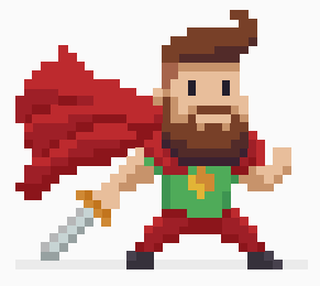 Pixel art hero. Image credit: Adobe Stock