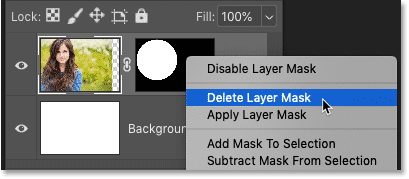 How to delete a layer mask in Photoshop