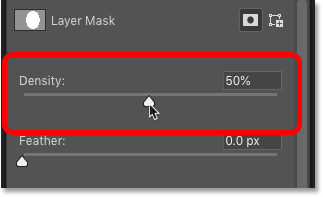 How to fade a layer mask using Density in Photoshop