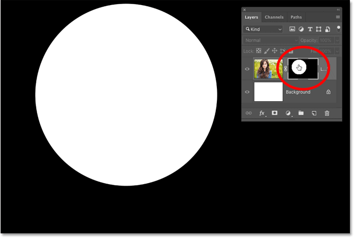How to view a layer mask in your Photoshop document