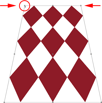 Transforming the image in Perspective mode in Photoshop. 