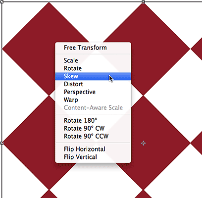 The Free Transform contextual menu. 