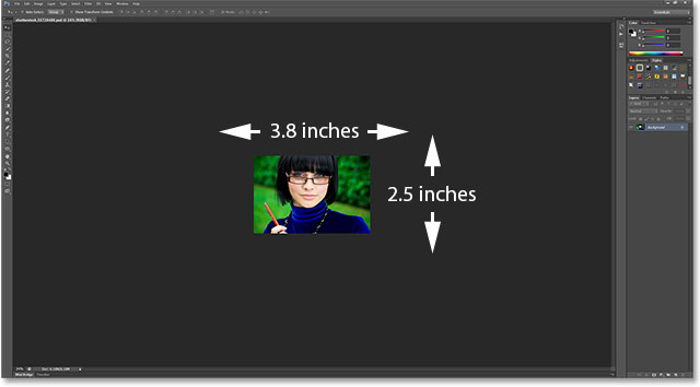 The image is being displayed at the wrong size on the screen. Image © 2013 Photoshop Essentials.com