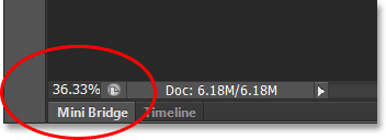 The correct zoom level for an accurate Print Size view mode. Image © 2013 Photoshop Essentials.com