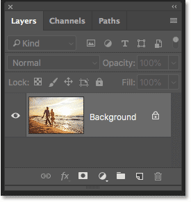 Photoshop Layers panel showing the image on the Background layer