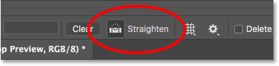 Photoshop Crop Tool tips: Temporarily switching to the Straighten Tool