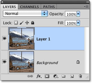The Layers panel in Photoshop CS5. Image © 2010 Photoshop Essentials.com