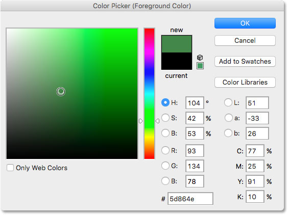 Photoshop Color Picker. Image © 2016 Photoshop Essentials.com