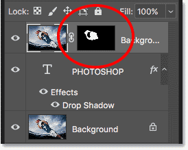 Photoshop converted the selection into a layer mask