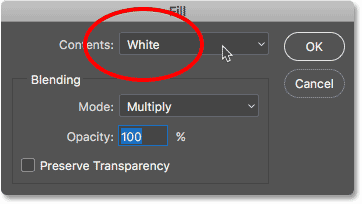 Contents option in Fill dialog box in Photoshop