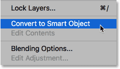 Converting the layer into a Smart Object