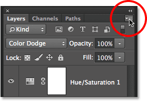 Clicking the Layers panel menu icon.