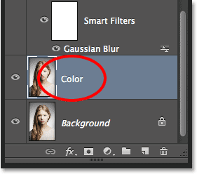 Renaming the layer to Color.