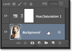 Selecting the Background layer.