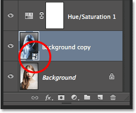 The Smart Object icon in the layer