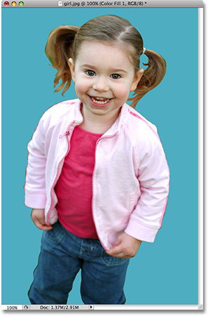 The main subject on a solid colored background. Image © 2008 Photoshop Essentials.com