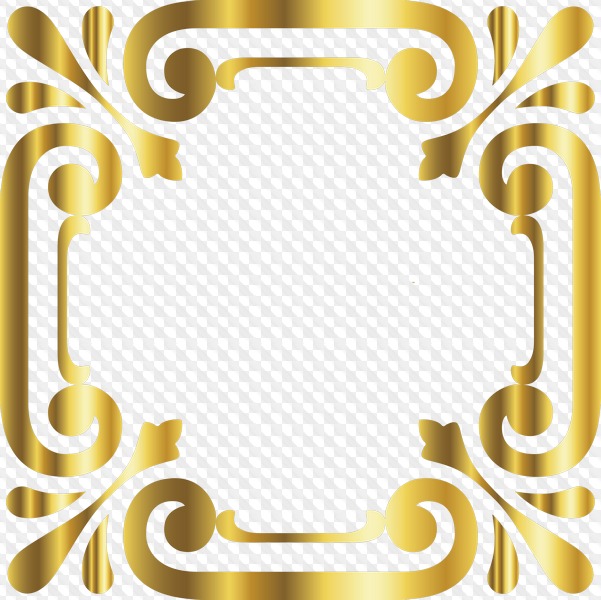 PSD, 35 PNG, золотые рамки: квадратные, прямоугольные, уголки. Рамки с прозрачным фоном
