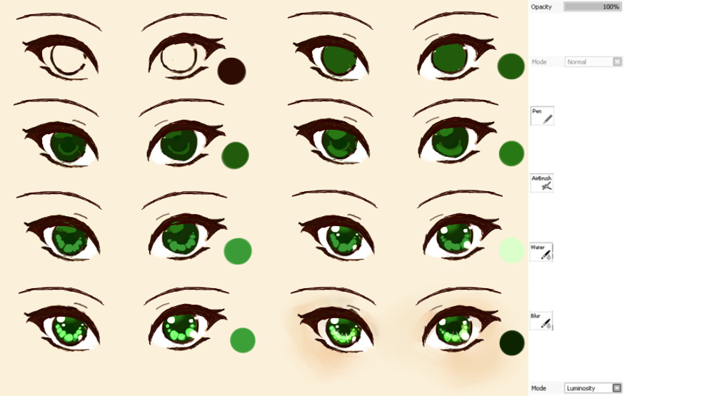 Подробные туториалы аниме глаз (10)