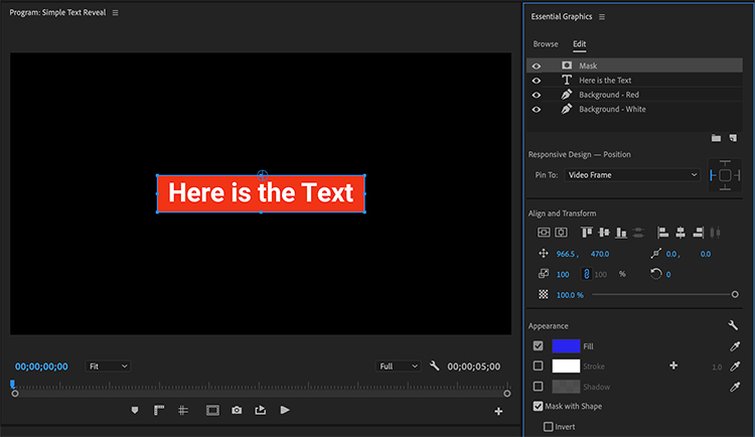 How to Create Text Effects and Animations in Premiere Pro - Mask the Graphic
