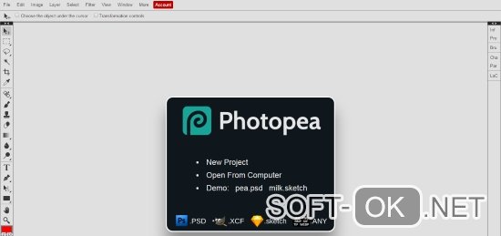 Используем онлайн сервис photopea для открытия .psd файлов