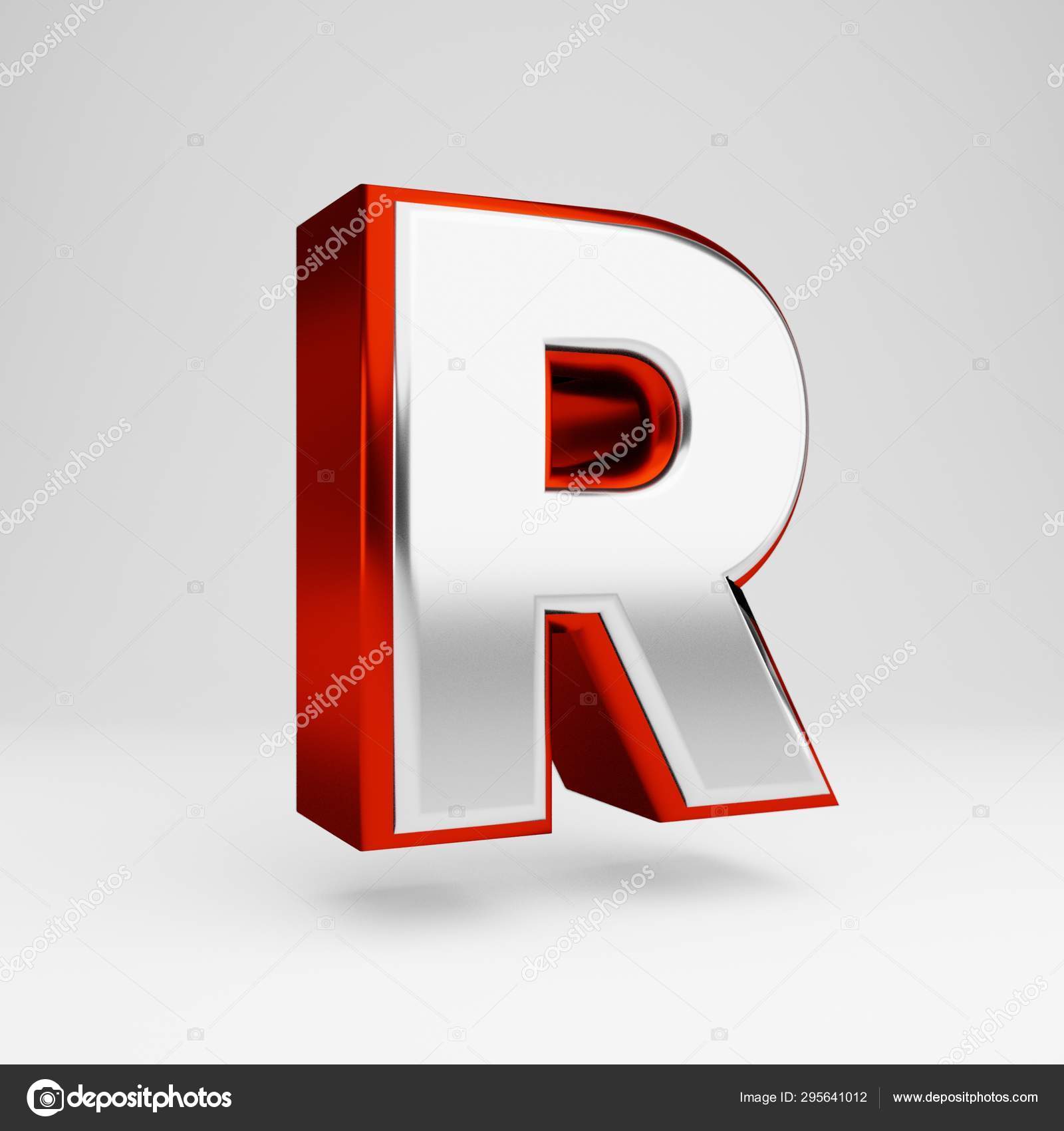 Буква r красный на белом