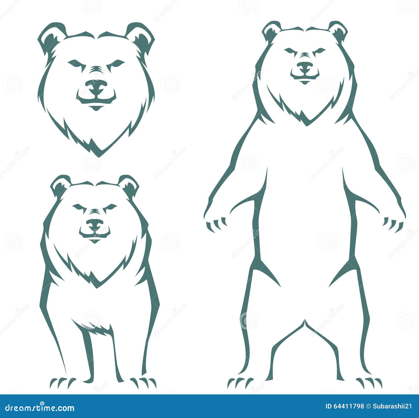Медведь рисунок схематично