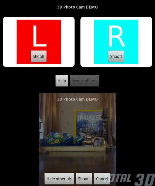 Интерфейс программы 3D Photo Cam