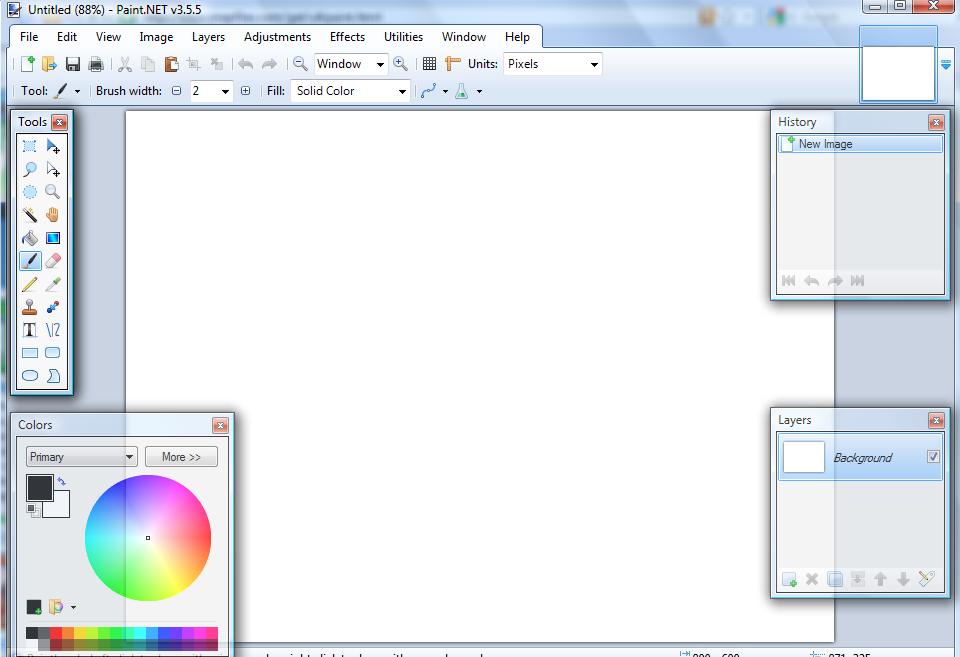 Интерфейс Paint.Net