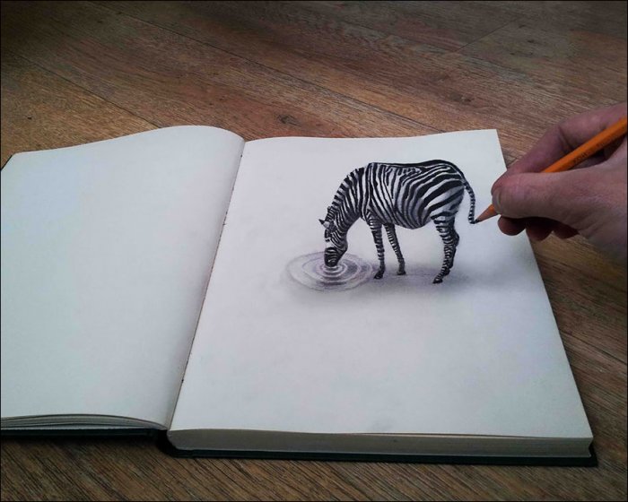 Невероятные 3D рисунки карандашом (32 фото)